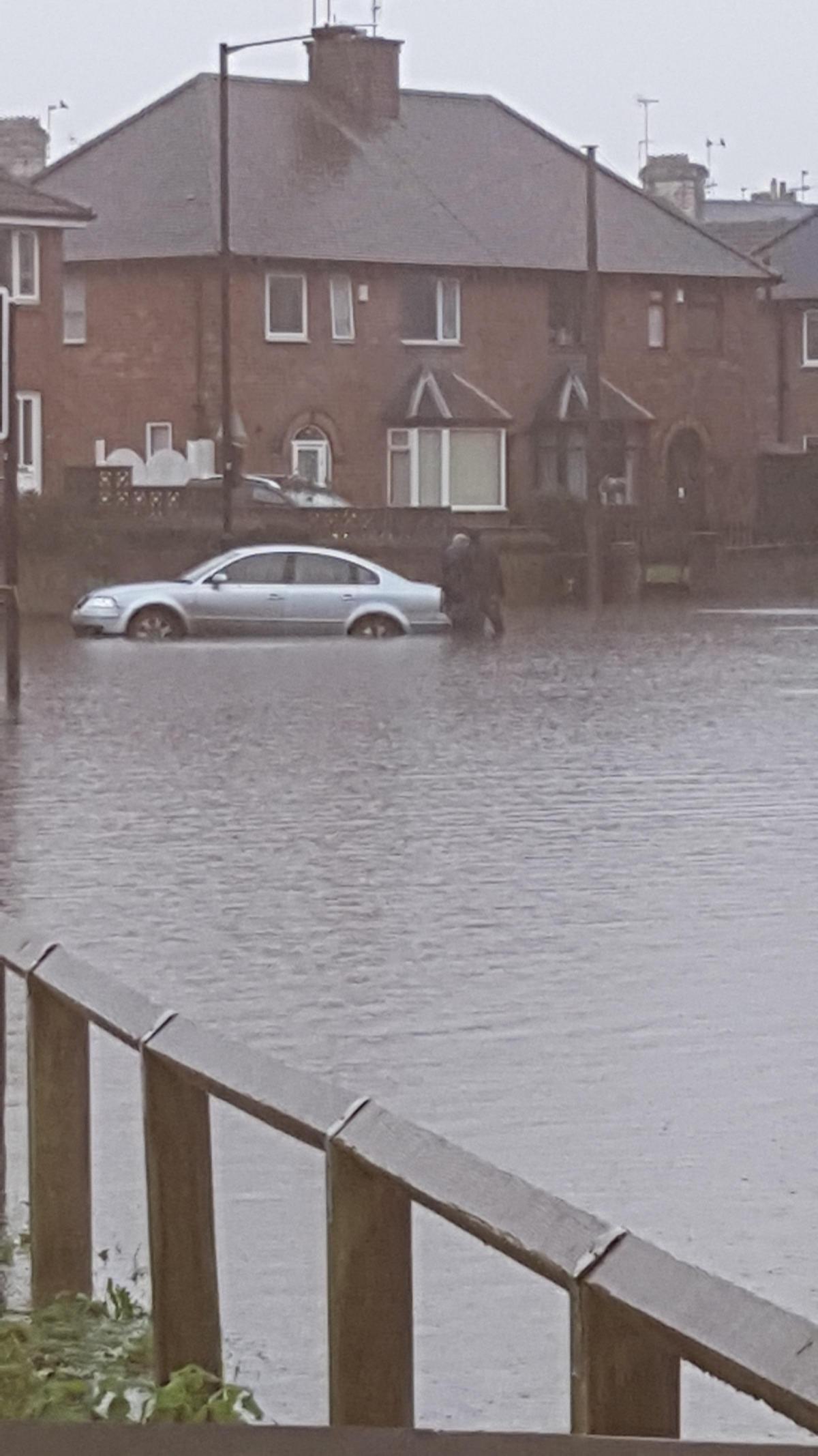 Flooding in Water Lane, Clifton. Photo: Amy McMahon