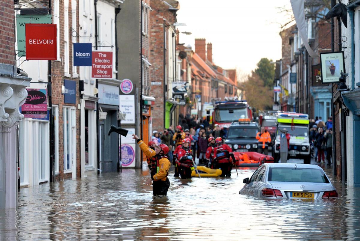 Walmgate in flood. Photo: Press Association