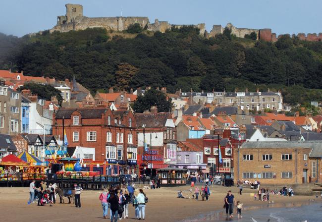 Scarborough Castle and the South bay beach
