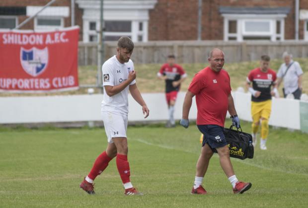York Press: RETURN: Tom Allan - who suffered a knee injury within five minutes after taking to the pitch against Shildon - is back in training and expected to feature in tonight's squad at Ilkeston Town. Picture: Ian Parker