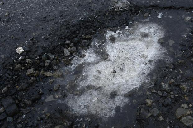 A photo of a pothole. Our letter writer would rather see money spent on road repairs than a new station at Haxby. What is your view?