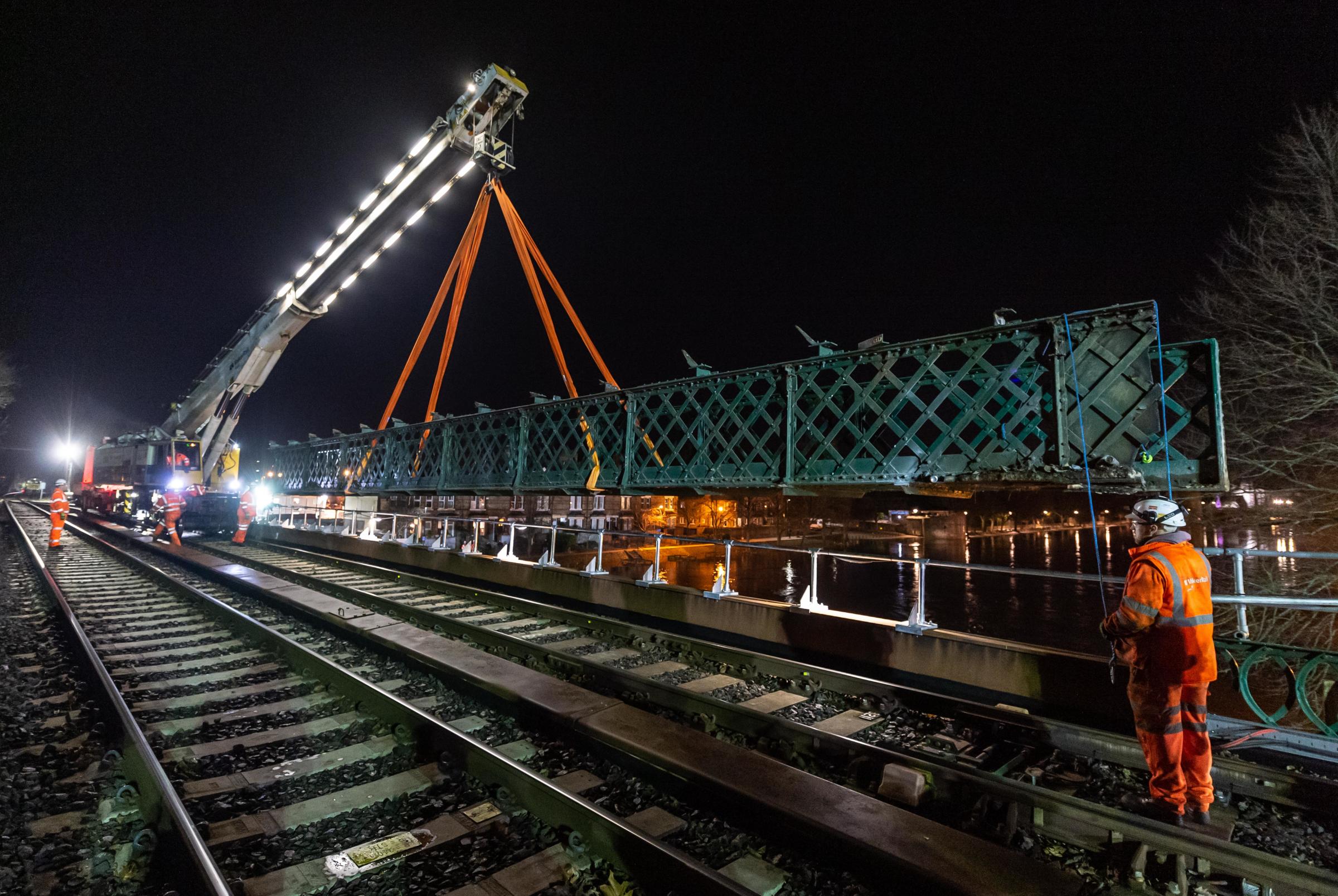 Pictures reveal scale of crane operation to remove York footbridge