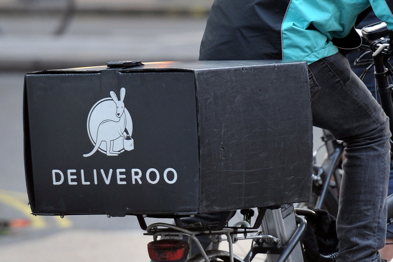 York Deliveroo riders and drivers stage protest on Valentine's Day