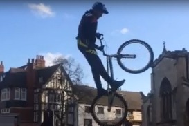 WATCH: stunt cyclist wows York crowds...